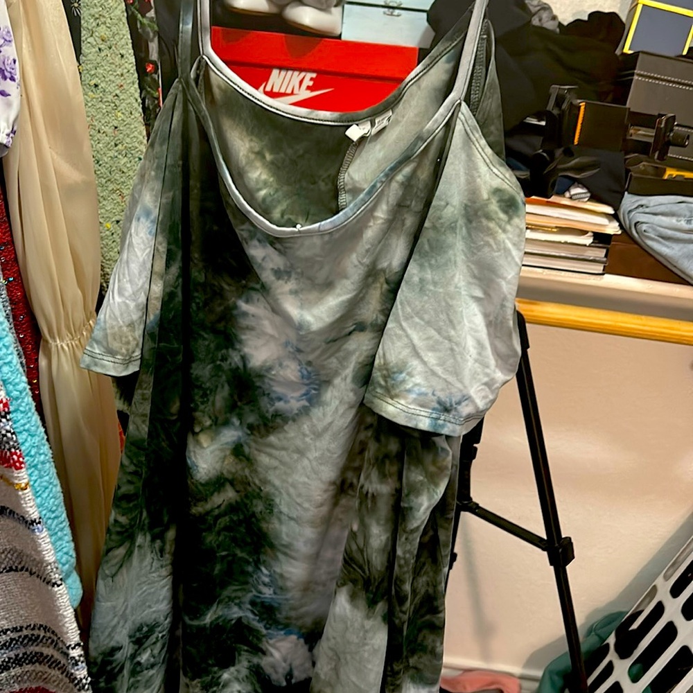 Tye Dye Green & White Lounge Dress💚